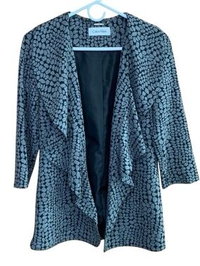 Calvin Klein Black And Gray Alligator Print Jacket